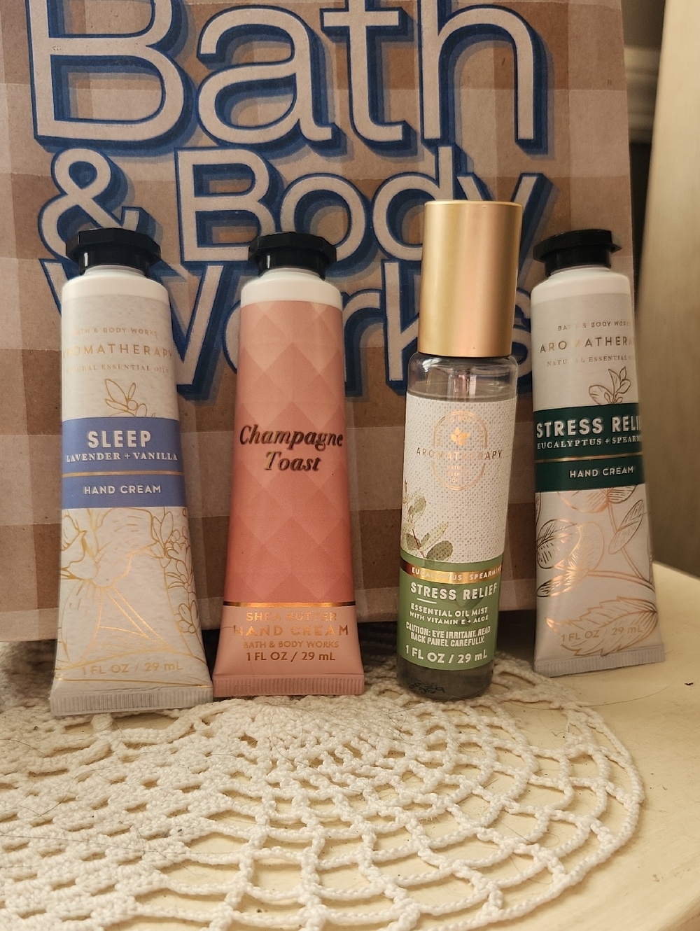 Bath And Body Work Hand Creams And Essential Oil Mist. Aromatherapy
